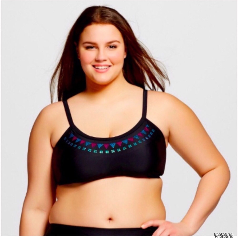Heart and harmony 2X plus size black swimsuit top NWT